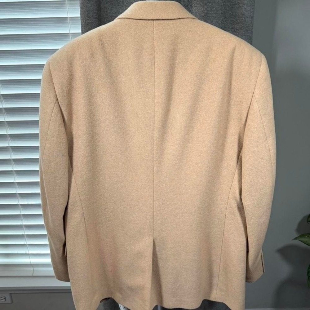 Jos A. Bank 100% Camel Hair Sport Coat Blazer Mens 44R Tan 3 Button Luxury - Picture 3 of 6